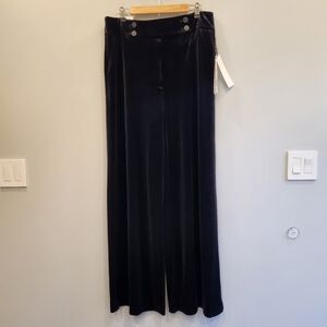 Calvin Klein NWT Black Velvet Wide Leg Whitney Pant